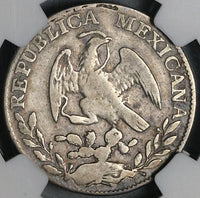1842/32-Ga JG/MC NGC F 12 Mexico 2 Reales Guadalajara Rare Overdate Over Assayer Coin POP 1/0 (24070801C)