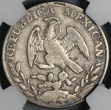 1842/32-Ga JG/MC NGC F 12 Mexico 2 Reales Guadalajara Rare Overdate Over Assayer Coin POP 1/0 (24070801C)