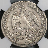 1842/32-Ga JG/MC NGC F 12 Mexico 2 Reales Guadalajara Rare Overdate Over Assayer Coin POP 1/0 (24070801C)