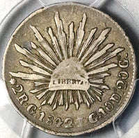1842-Ga PCGS VF 35 Mexico 2 Reales Guadalajara Mint Rare Overdate POP 1/2 (24101903C)