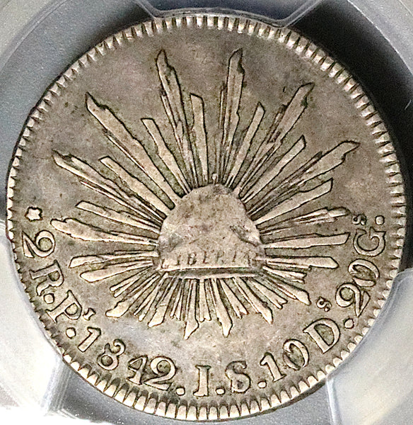 1842-Pi PCGS VF 30 Mexico 2 Reales Potosi Mint Silver Coin POP 1/3 (25061005C)