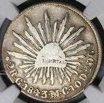 1843-Ga MC/JG NGC Fine Mexico 2 Reales Guadalajara Cap Rays Silver Coin (24022201C)