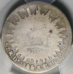 1844-Do PCGS G 6 Mexico 2 Reales Durango RARE Cap Rays Coin POP 1/0 (24090801C)