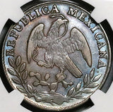 1861-C NGC AU 55 Mexico 2 Reales Culiacan Cap Rays Silver Coin POP 1/3 (23080602C)