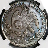 1861-C NGC AU 55 Mexico 2 Reales Culiacan Cap Rays Silver Coin POP 1/3 (23080602C)