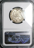 1861-Mo NGC MS 66 Mexico 2 Reales Gem Near PL Cap Rays Silver Coin (25110202C)