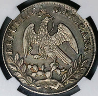 1863-Mo TH NGC XF 45 Mexico 2 Reales City Mint Silver Coin (24072803C)