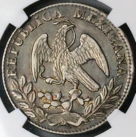 1863-Mo TH NGC XF 45 Mexico 2 Reales City Mint Silver Coin (24072803C)