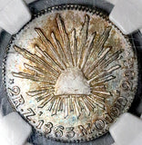 1863-Zs MO NGC XF 45 Mexico 2 Reales Zacatecas Mint Scarce Assayer Silver Coin (26101103C)