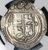 1542-Mo NGC MS 62 Mexico 4 Reales Carlos Joanna Spain Colonial Coin (24041804C)