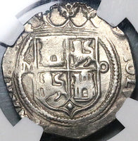 1542-Mo NGC MS 62 Mexico 4 Reales Carlos Joanna Spain Colonial Coin (24041804C)