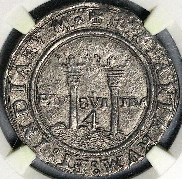 1542-M NGC XF 45 Mexico 4 Reales Carlos Joanna Spain Colonial Coin (24032801C)