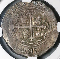 1572-M NGC AU 55 Mexico 4 Reales Philip II Spain Colonial Coin (24043003C)
