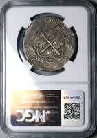 1572-M NGC AU 55 Mexico 4 Reales Philip II Spain Colonial Coin (24043003C)