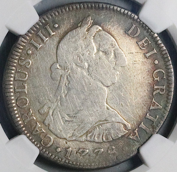 1778 NGC F Mexico 4 Reales Spain Colony Charles III Scarce Silver Coin (25091202C)