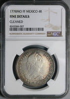 1778 NGC F Mexico 4 Reales Spain Colony Charles III Scarce Silver Coin (25091202C)