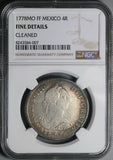 1778 NGC F Mexico 4 Reales Spain Colony Charles III Scarce Silver Coin (25091202C)