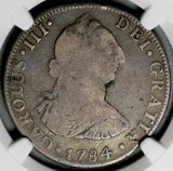 1784 NGC VG 10 Mexico 4 Reales Charles III Spain Colony Silver Coin POP 1/2 (26062601C)