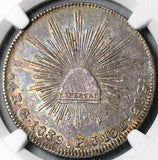 1839-Go NGC AU 55 Mexico 4 Reales Guanajuato Mint Cap Rays Silver Coin POP 1/3 (25030201D)