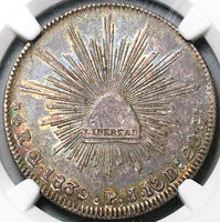 1839-Go NGC AU 55 Mexico 4 Reales Guanajuato Mint Cap Rays Silver Coin POP 1/3 (25030201D)