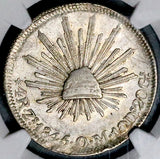 1845-Zs NGC AU Mexico 4 Reales Zacatecas Mint Rare Silver Coin (26080103C)