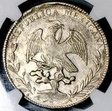 1845-Zs NGC AU Mexico 4 Reales Zacatecas Mint Rare Silver Coin (26080103C)
