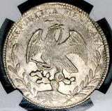 1845-Zs NGC AU Mexico 4 Reales Zacatecas Mint Rare Silver Coin (26080103C)