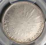 1850-C PCGS F Mexico 4 Reales Culiacan Mint Cap Rays Rare Silver Coin (26013003C)