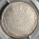 1850-C PCGS F Mexico 4 Reales Culiacan Mint Cap Rays Rare Silver Coin (26013003C)