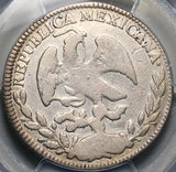 1850-C PCGS F Mexico 4 Reales Culiacan Mint Cap Rays Rare Silver Coin (26013003C)