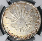 1850-C NGC VF Mexico 4 Reales Culiacan Rare Cap Rays Silver Coin POP 2/1 (24121502C)