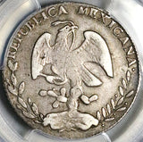 1854-Pi PCGS F 15 Mexico 4 Reales Potosi Mint Rare Cap Rays Silver Coin POP 1/2 (26011401C)