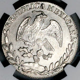 1859-Zs NGC AU Mexico 4 Reales Zacatecas Mint Rare Silver Coin (26080104C)