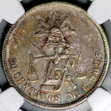 1869-Mo NGC AU Mexico 50 Centavos Balance Scale 46k Silver Coin (26050304C)