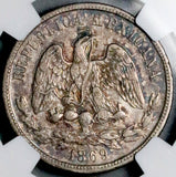 1869-Mo NGC AU Mexico 50 Centavos Balance Scale 46k Silver Coin (26050304C)