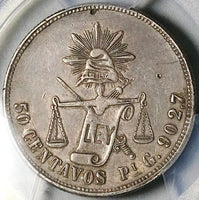 1870-Pi G PCGS XF Mexico 50 Centavos Potosi Mint Rare 50k Silver Coin (25052903C)