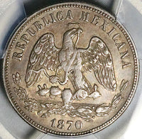 1870-Pi G PCGS XF Mexico 50 Centavos Potosi Mint Rare 50k Silver Coin (25052903C)
