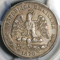 1870-Pi G PCGS XF Mexico 50 Centavos Potosi Mint Rare 50k Silver Coin (25052903C)