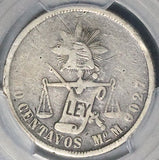 1872-Mo PCGS VF 20 Mexico 50 Centavos Rare 60k Silver Coin POP 1/3 (26103003C)