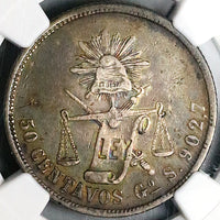 1873-Go NGC XF 40 Mexico 50 Centavos Guanajuato Rare 50k Silver Coin POP 1/1 (25060603C)