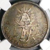1873-Go NGC XF 40 Mexico 50 Centavos Guanajuato Rare 50k Silver Coin POP 1/1 (25060603C)