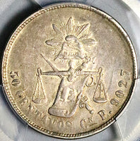 1875-Cn PCGS AU 50 Mexico 50 Centavos Culiacan Mint Silver Coin POP 1/2 (24052001D)