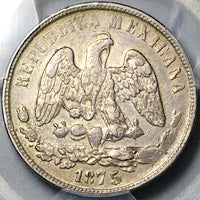 1875-Cn PCGS AU 50 Mexico 50 Centavos Culiacan Mint Silver Coin POP 1/2 (24052001D)
