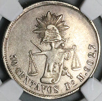 1875-Do NGC XF 40 Mexico 50 Centavos Durango Mint Balance Scale Coin (23120401C)