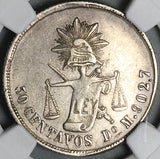 1875-Do NGC XF 40 Mexico 50 Centavos Durango Mint Balance Scale Coin (23120401C)