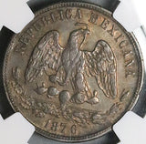 1876-Cn NGC AU 53 Mexico 50 Centavos Culiacan Mint Silver Coin POP 1/4 (23071401C)