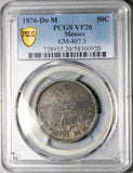 1876-Do PCGS VF 20 Mexico 50 Centavos Durango Mint Rare Coin POP 1/0 (26062602C)