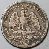 1877-Ho Mexico 50 Centavos Hermosillo Mint Key Date Silver Coin (25050202R)