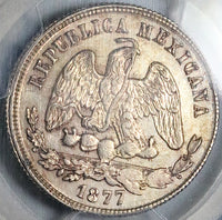 1877-Zs PCGS AU 58 Mexico 50 Centavos Zacatecas Mint Silver Coin POP 1/3 (24022001C)