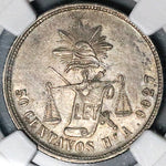1880-Ho NGC AU 55 Mexico 50 Centavos Hermosillo Mint Silver Coin POP 1/1 (24010701C)